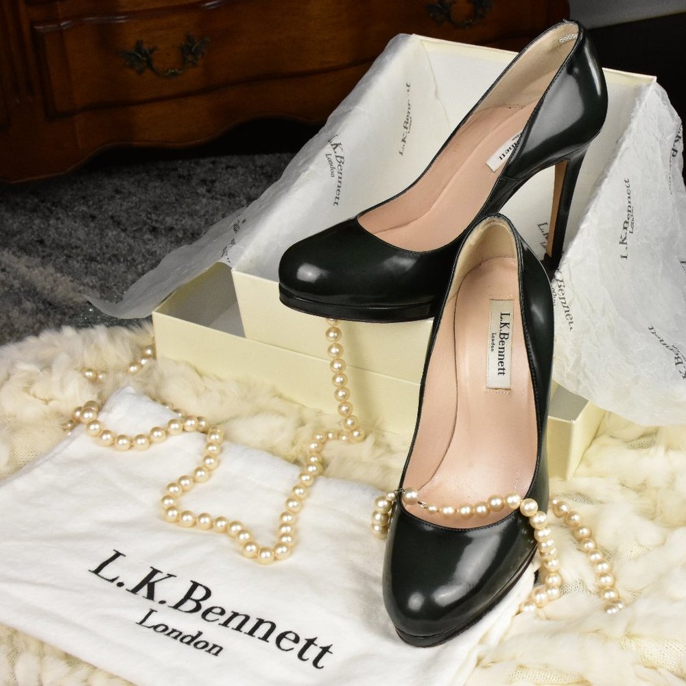 L.K. Bennett Sledge Forest Green Heels
